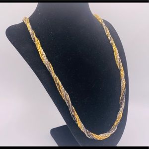 Vintage twisted 3 tone chain necklace mint